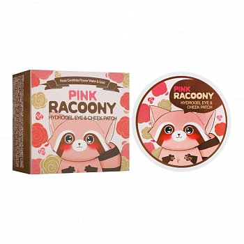 Гидрогелевые патчи для глаз и щек розовые Pink Racoony Hydro-Gel Eye & Cheek Patch