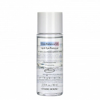 Слабокислотное средство для удаления макияжа в области глаз и губ 80мл Cica Balance 5.5  Lip & Eye Remover 80ml